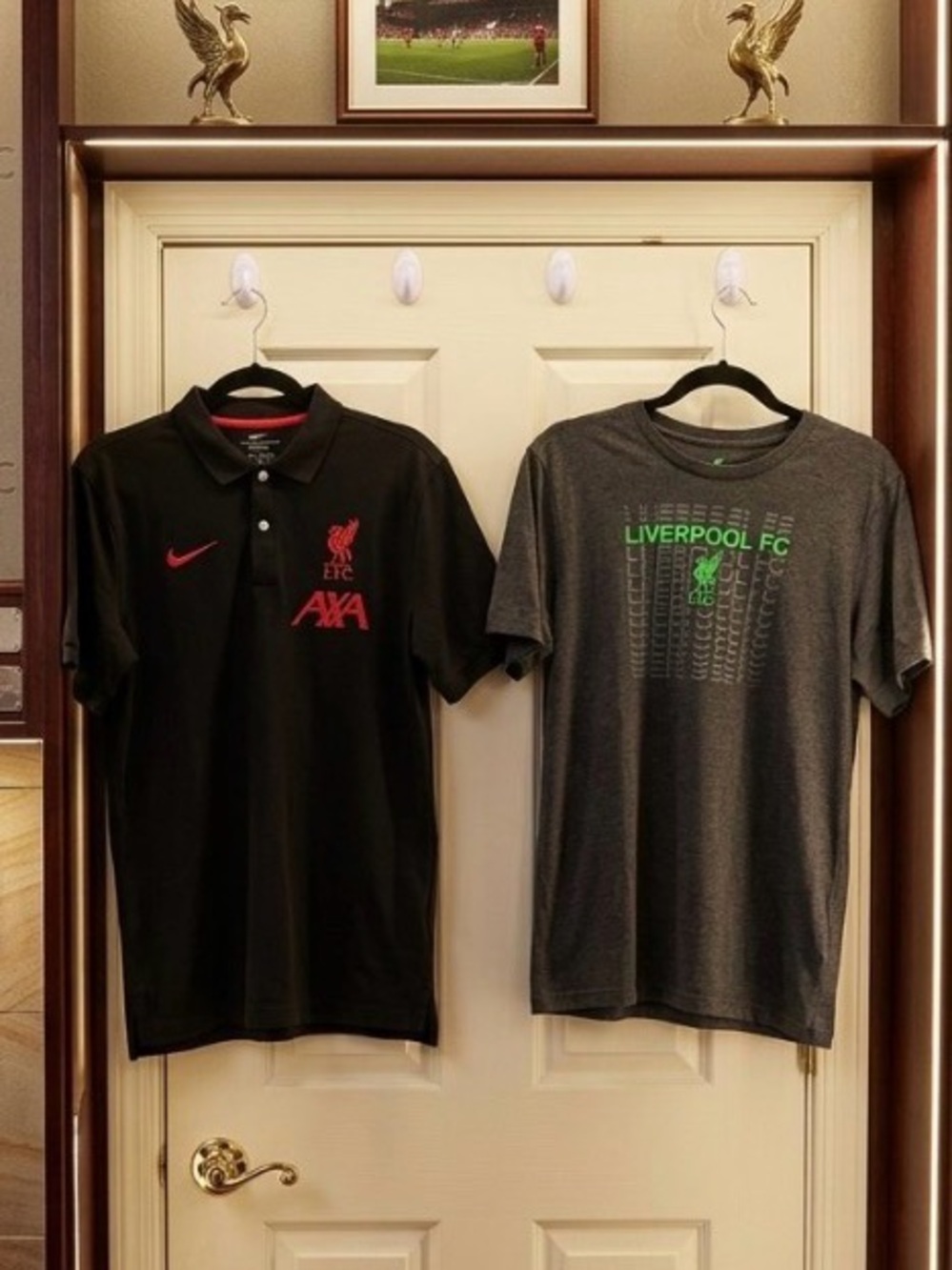 Liverpool Black Polo w/ Red logo & Grey T-shirt with Green Logo